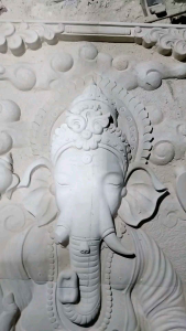 ukiran batu alam motif relief ganesha