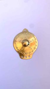 Brass Gong Pendant Medal with Star Design and Beaded Tassels