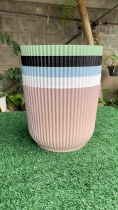 กระถางต้นไม้ ทรงลูกฟูก ขนาด 10 นิ้ว กระถางพลาสติก กระถางต้นไม้ กระถางต้นไม้พลาสติก