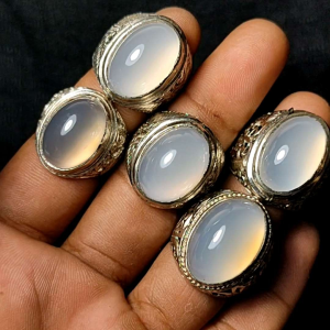 Gelang Batu Anggur Chalcedony Giwang Ring Alpaka