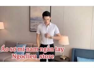Áo sơ mi nam tay ngắn chất liệu lụa thấm hút mồ hôimềm mịn mát form body cực đẹp .