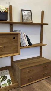 ชั้นวางของไม้สักเอนกประสงค์ ขนาด 33 x 130 x 120 cm.