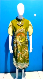 Dress Ayu Premium Cantik dan Elegan Kombinasi Lengan Organza Cocok untuk Kerja atau Acara Resmi