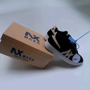 MX MAXA - Sepatu Anak SD TK PAUD HITAM Sneakers Anak Laki Laki Anak Perempuan  2 - 11 Tahun
