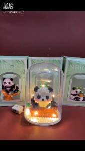 READY STOCK! Panda Building Block Nano Bricks Cute Cartoon LED LIGHT design