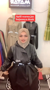 Jas Hujan Gamis Wanita Syari / Jas hujan gamis Syari Kekinian Bahan Karet PVC