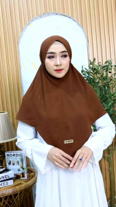 HAJENA - HIJAB BERGO INSTAN DEMIKA SIZE M JILBAB NON PET CRINKLE AIRFLOW PREMIUM