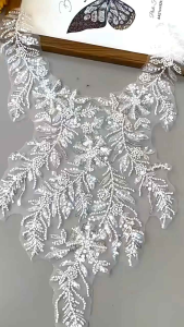 lace bordir payet dada HF07 wedding lace panel payet