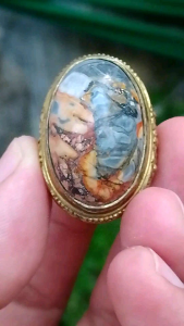 CINCIN BATU AKIK MOTIF BERGAMBAR ASLI NATURAL