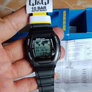 AJ SHOP Jam Tangan Q&Q Digital Data Bank Jam Tangan Pria & Rubber Strap