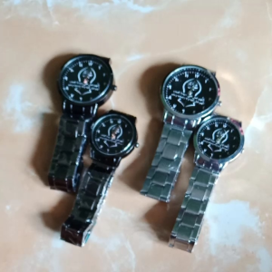 AJ SHOP JAM TANGAN SANTRI JAM COUPLE DARKAH TULISAN ARAB RANTAI STAINLESS STEEL