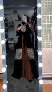 gamis modern motif terbaru simple elegant kekinian produk Amore by Ruby edisi nizma dress