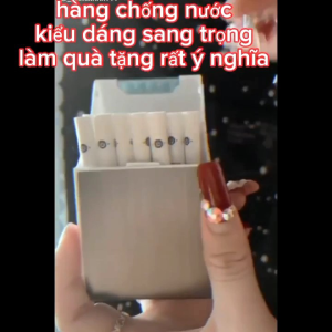 hộp đựng thuoc lá kèm bật lửa hồng ngoại mẫu mã đẹp kiêu dáng sang trọng làm quà tặng rất ý nghĩa hàng chống nước