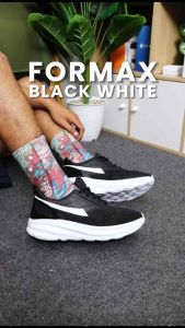 X-Fourth ForMax Black White - Sepatu Trainer Olahraga Daily Running Lari Sekolah Pria Wanita Sneakers Kasual Senam Fitness Gym