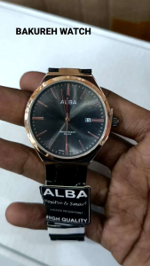 Jam Tangan Pria Alba Tahan Air Rantai Stainless Tanggal Aktif Free Batrai CADANGAN BAKUREH WATCH