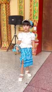 ชุดไทยเด็ก คู่ชาย/หญิง ใส่ทำบุญ ผ้าดีตรงปก