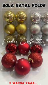 Bola Natal Polos 6cm 8cm 10cm isi 6pc packing Mika/ bola hias pohon natal/ bola natal 6cm/pernak pernik natal/dekorasi natal