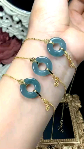 Q764 Lắc tay v10k Đồng điếu hippy Lam Ngọc xinh sang ORD ko kén mệnh - Phong Thuỷ TUDO