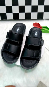 Dép da nam_ quai và đế PU đúc liền với nhau có quai dán chỉnh vừa ôm chân đi nước đi mưa bền N04