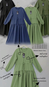 Baju Gamis Anak Perempuan Usia 1-12 Tahun Bahan Crinkle AirFlow