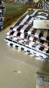 Kemeja Garis-Garis Strip Pria Lengan Pendek Kemeja Salur Cowok