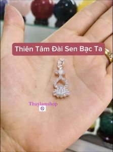 Mặt dây chuyền Thiên Tâm Đài Sen nhà phật bạc s925 đính đá pha lê lấp lánh bảo hành trọn đời