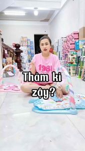 Thảm nhạc cho bé có đàn Piano kèm lục lạc xúc xắc hình động vật dễ thương kích thích thị giác cho trẻ sơ sinh