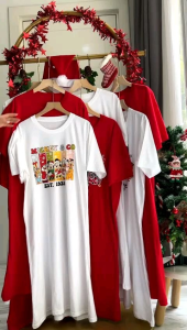 ●ECLAIRE● 043 Dress Midi Tshirt Kaos Katun Shortsleeves Lengan Pendek Natal Xmas Christmas Import