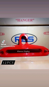 12 pcs hanger baju dewasa ukuran 17 inc merah marun