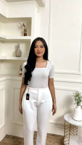 celana cewek kekinian scuba pants saku paspol scuba premium