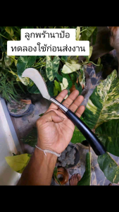 ลูกมีดพร้านาป้อ คม3นิ้ว ใช้งานได้จริง ใบพร้าใช้แสตนเลส420j คมและทนสนิม ปลอกคอเงินผสมหรือทองเหลือง ด้ามฝักแก่นไม้ขาวดำสนิท