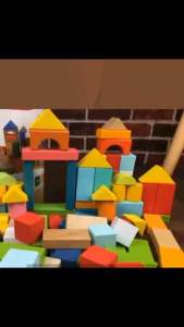 READY STOCK 100pcs Building Block Bricks Game Toys Colour Wooden Set Toy Kids Baby Child Fun Early Educational Puzzle