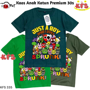 Baju Kaos Sprunki Anak Laki-laki Katun Premium Lembut KFS 335