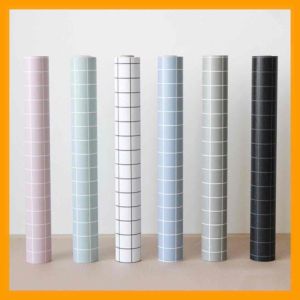 10 mét giấy dán tường có keo sẵn khổ rộng 45cm - mẫu Ô VUÔNG NHÍ XANH CARO XÁM CARO TRẮNG CARO