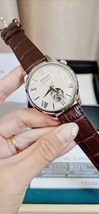 ĐỒNG HỒ NAM CHÍNH HÃNG Citizen NH9130-17A Automatic Open Heart White Dial Sapphire Black Leather For Men