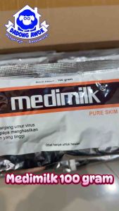 Medimilk 100 gram Susu Skim Pelarut Vaksin Pure Full Skim Milk Vaksin Ayam Unggas Medion - susu ayam