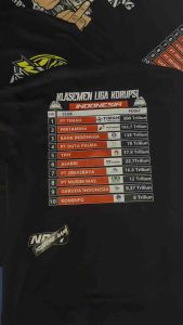 KAOS KLASEMEN LIGA KORUPSI INDONESIA/Kaos Baju Tshirt Distro pria/wanita keren /Kaos murah/Kaos keren/Kaos kekinian/cotton combed