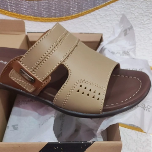 Sandal Kulit Pakalolo Piramid-05 Krem Sendal Selop Pria terbaru