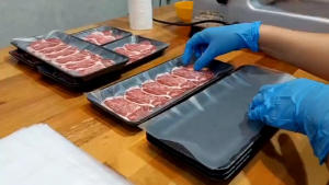 500 ชิ้น แพ็คละ ถาดโฟมชาบู 13*30*2.5 cm - เลือกสี ขาว/ดำ