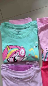 (11-40kg) đồ bộ bé gái - thun coton GAP chính phẩm mẫu tay ngắn quần đùi hình in siêu cưng -1011