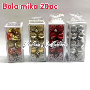 Bola 3cm 20pc packing Mika/ Hiasan pohon natal/ mainan natal bola/ christmas ornaments