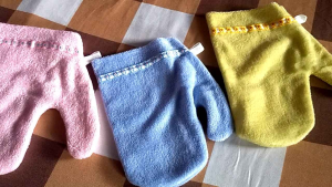 3 PCS Washlap Mandi Bayi Bentuk Jari & Datar