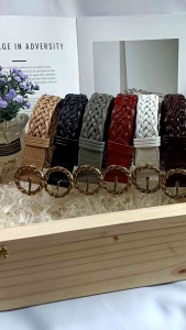 เข็มขัดหนังถักผู้หญิง หนังแท้ กว้าง 3 cm.แนววินเทจ แบบใหม่ สวยตรงปก‼️