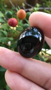 BLACK TOURMALINE ทัวร์มาลีนแท้ 35 cts สีดำสนิท เม็ดใหญ่ไซส์เบิ้ม อ้วงๆ เนื้อสวยมากค่ะ