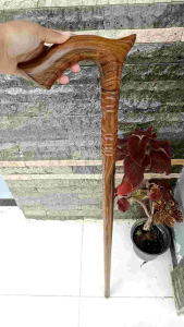 tongkat jalan kayu kelor jawa motif cula premium profil S14