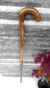 Tongkat Jalan Kayu Kelor Jawa Motif Payung Premium S11