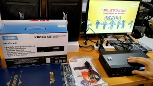 Platinum KBOX3 SD Home Karaoke SD Card Player with 21K++ English/OPM Songs and Free Wired Microphone