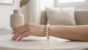 CW Manila x Origin Beads Co. - Chalk White Crystal Glass Rondelle Bracelet - Fashion Jewelry Korean Minimalist