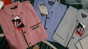 Baju atasan pria kemeja polos list pocket kombinasi lengan panjang hight quality