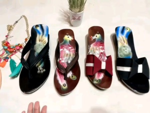 Kelom Geulis Lukis Airbrush & Sandal Heels Wanita 5cm